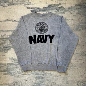 Vintage 80s 90s US Navy Crewneck Pullover Distressed Sz XL